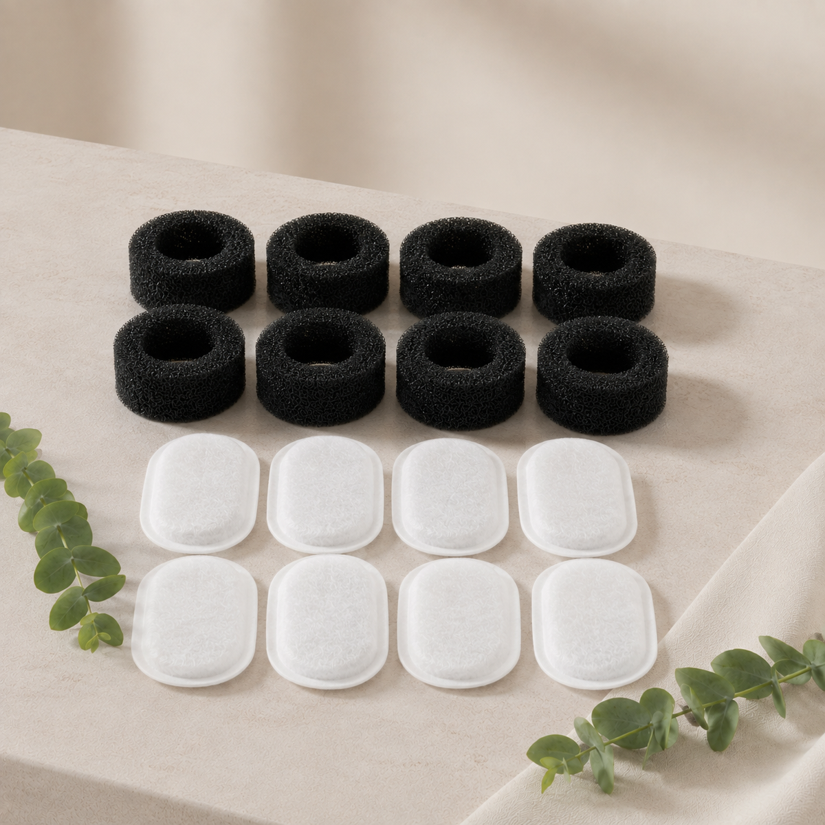 Lot de Filtres pour Fontaine à Eau Chat (8 Mousses + 8 Charbons)