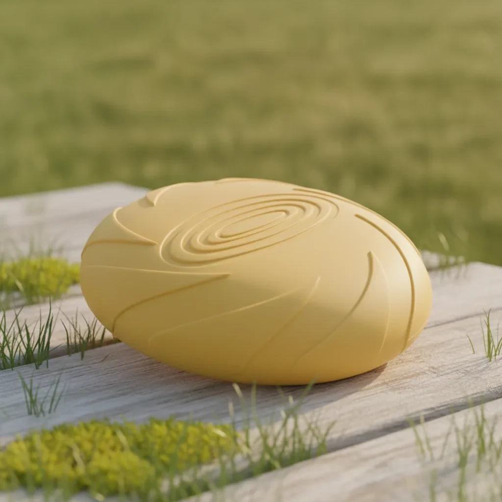 Frisbee en silicone souple pour chien, coloris jaune pale