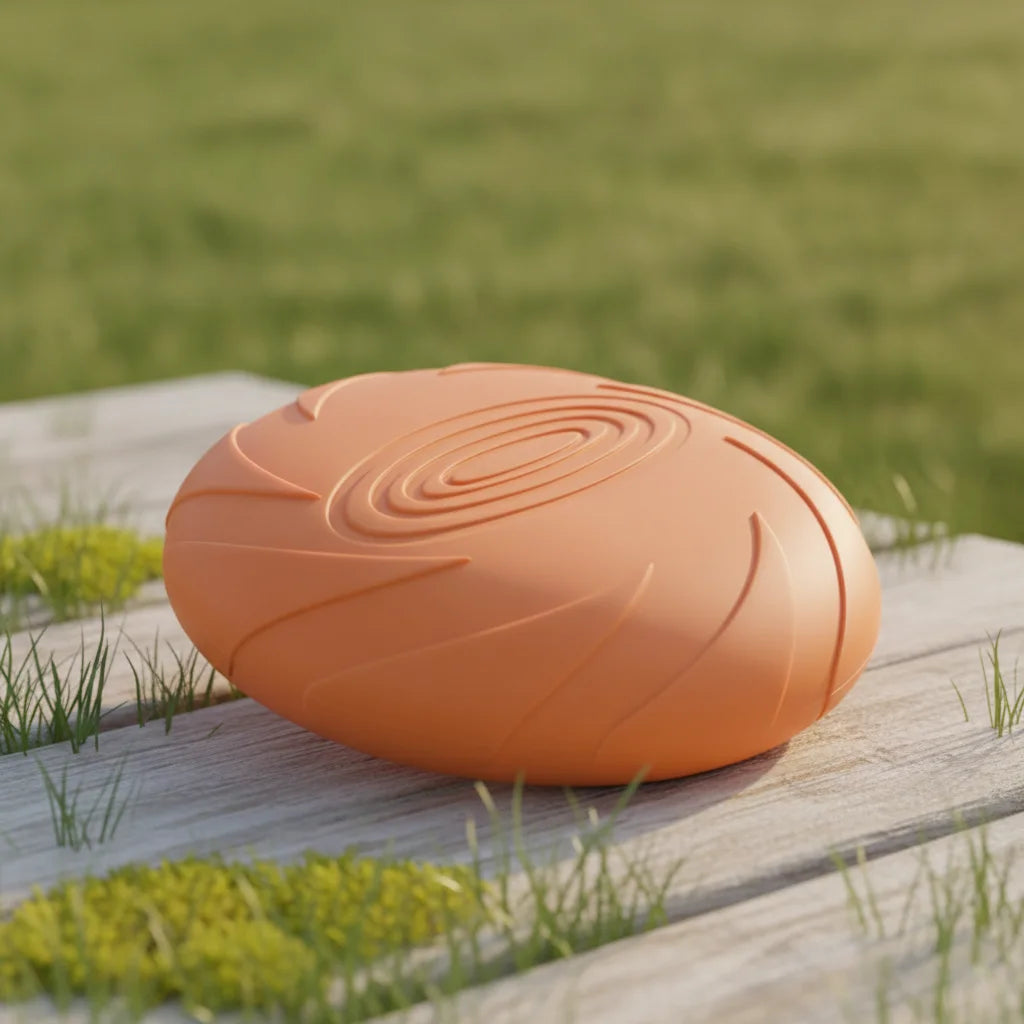Frisbee en silicone souple pour chien, coloris orange
