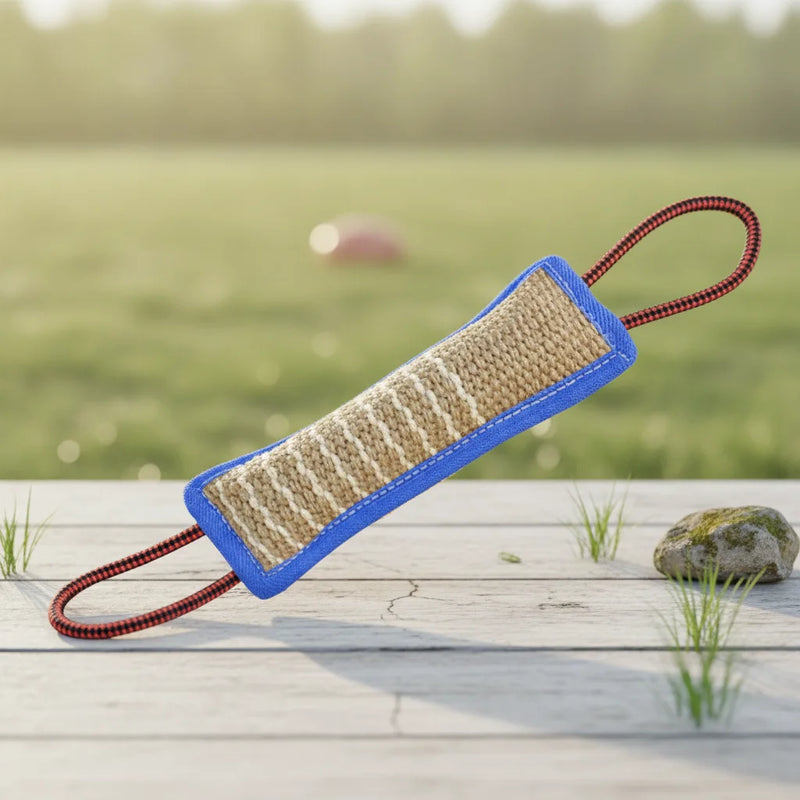 Bâton à mâcher en jute pour chien avec poignée de dressage